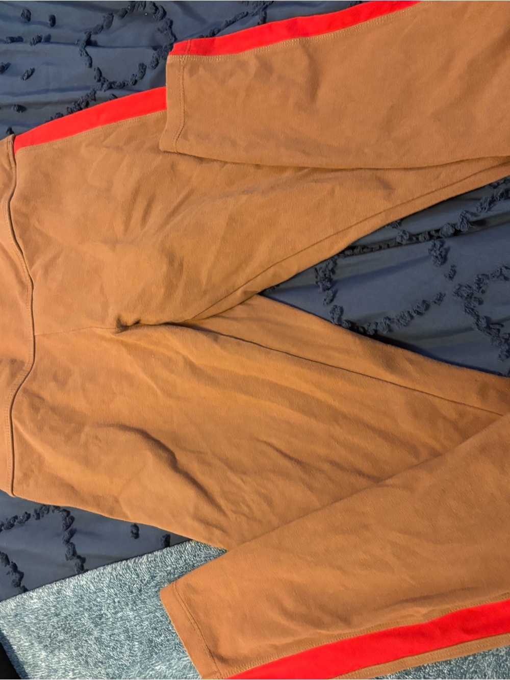 Women’s Brown leggings with Red Side Stripe